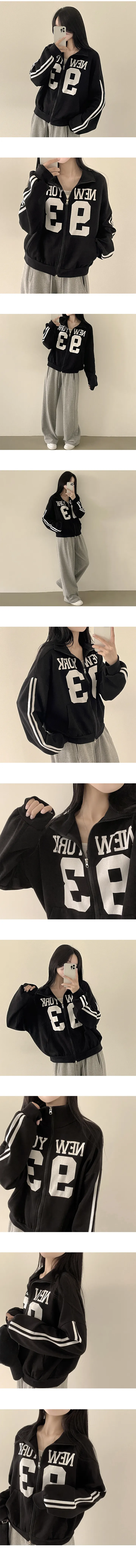 [투웨이/아방핏] 귀여움 보장! 뉴욕 레터링 하이넥 카라 루즈핏 투웨이 집업 (6color) 상세 이미지 10