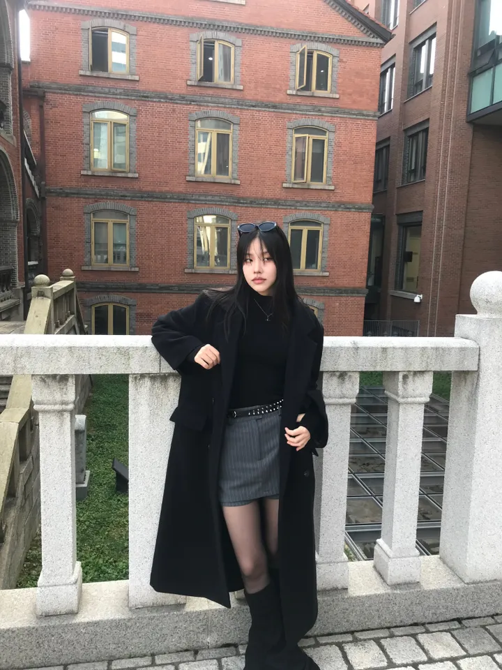 [울함유고퀄🖤] 엘리 울 더블 버튼 뒤트임 누빔 겨울 롱 코트 상세 이미지 26