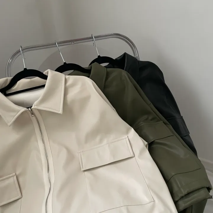 [투웨이/고퀄리티]레더 스트링 카라 크롭 라이더 숏자켓 3color 상세 이미지 62