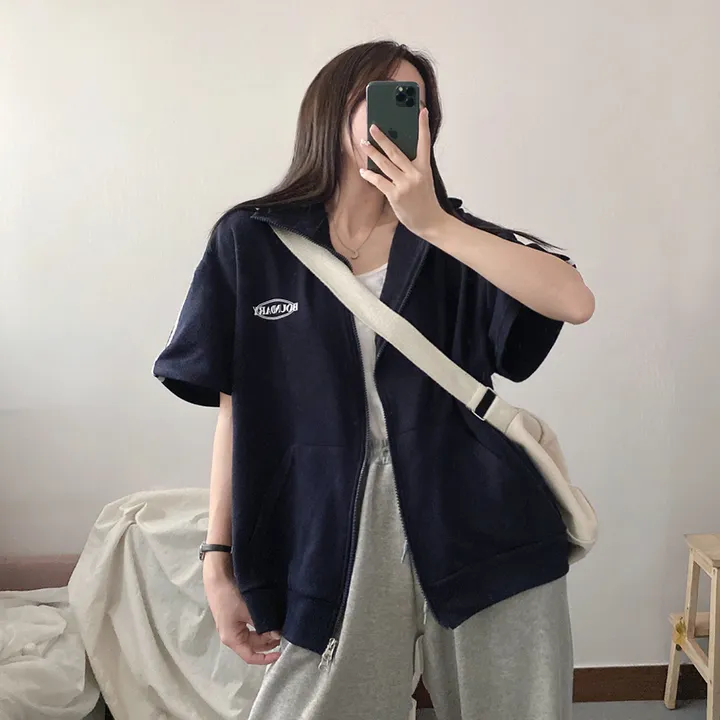 봄여름*[편안한/넉넉핏!] 져지 스포티 바운더리 오버핏 아노락 반팔 투웨이 집업 3color 상세 이미지 1