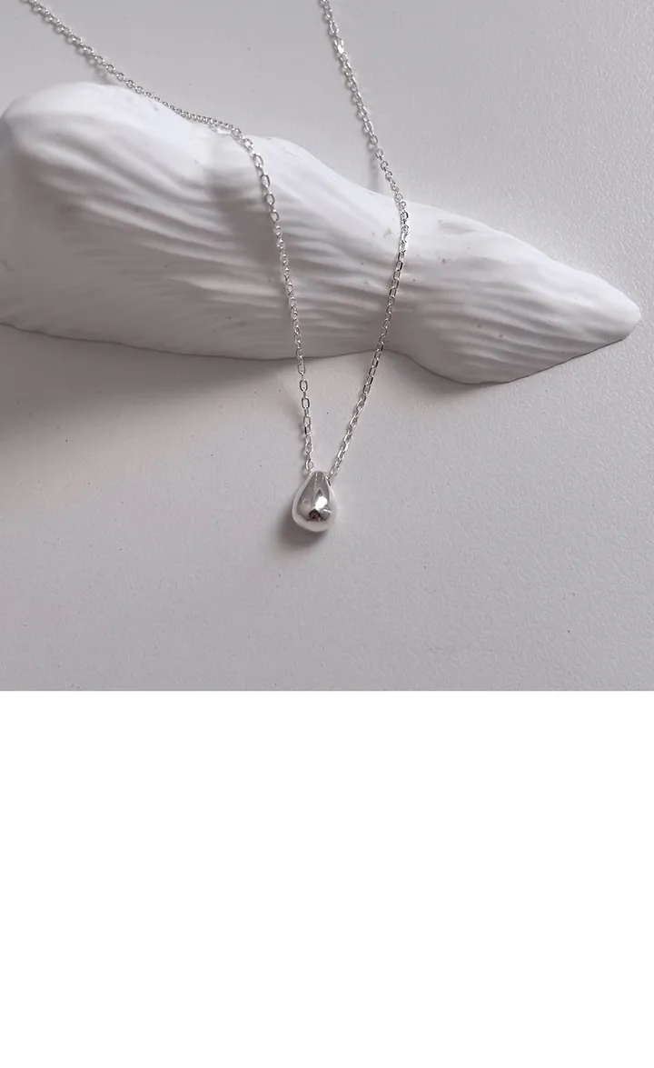 (long) 925silver 물방울 은볼 슬라이드 목걸이 Water Drop 0'79 상세 이미지 12