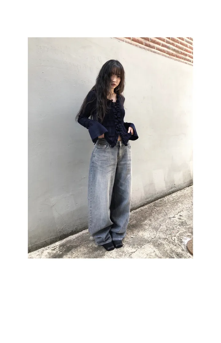 ruffle lyocell knit cardigan (2color) / 러플 라이오셀 니트 가디건 상세 이미지 4