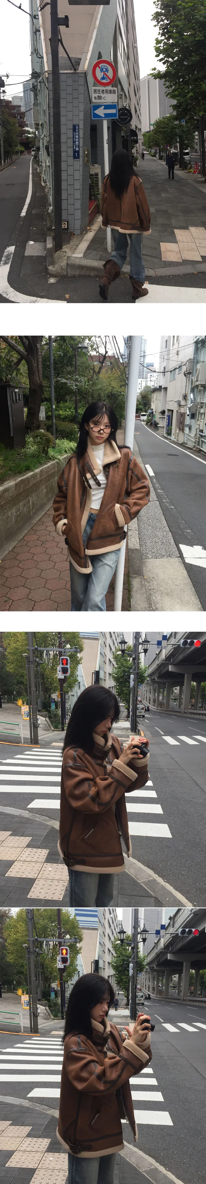 in tokyo [멋스러운 오버핏] 하이넥 터틀 버클 스웨이드 무스탕 -2color 상세 이미지 9