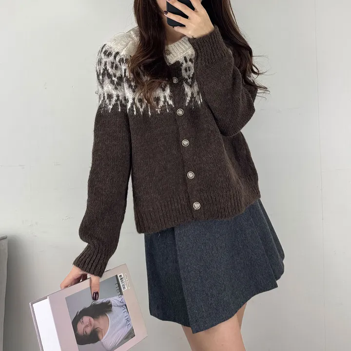 [당일발송] 3Color 앙고라 다이아 노르딕 니트 긴팔 가디건*1363 상세 이미지 18