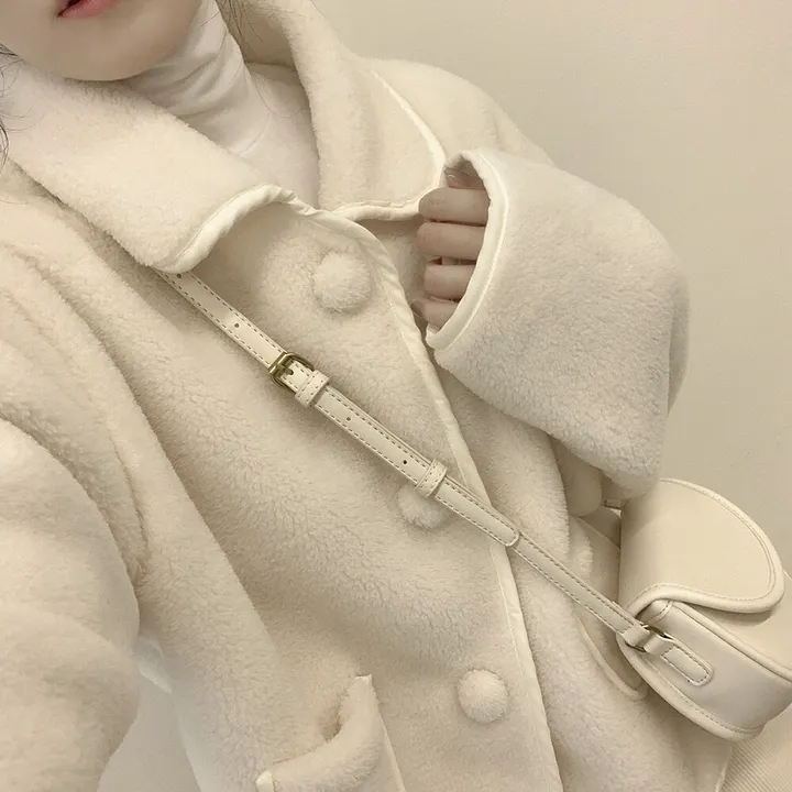 [양면퍼🧸/귀여움] 아방핏 양털 후리스 뽀송 카라 덤블 퍼자켓 크롭점퍼 밍크 숏코트 상세 이미지 14