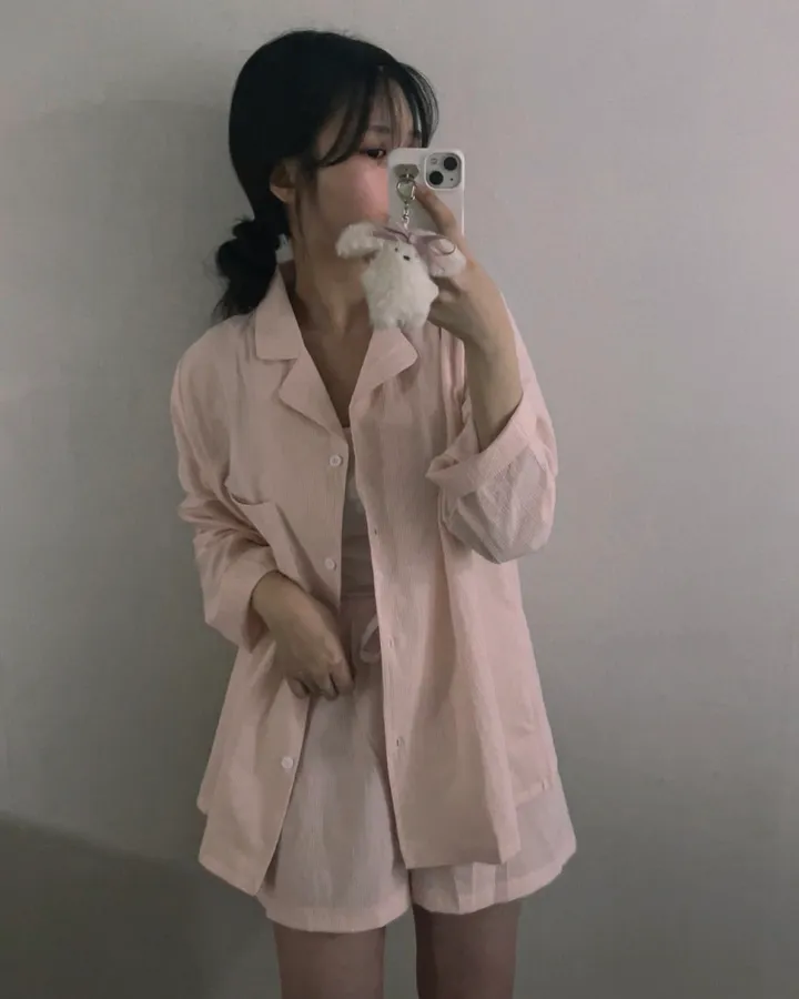 [자체제작/극찬후기✨][반바지+긴팔] shirt pajamas set ver.2 상세 이미지 5
