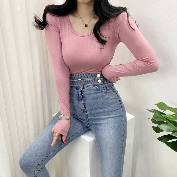 🚀당일발송🚀[묶음할인/10컬러] 봄 가을 말랑 유넥 긴팔 티셔츠 이너티 상세 이미지 28