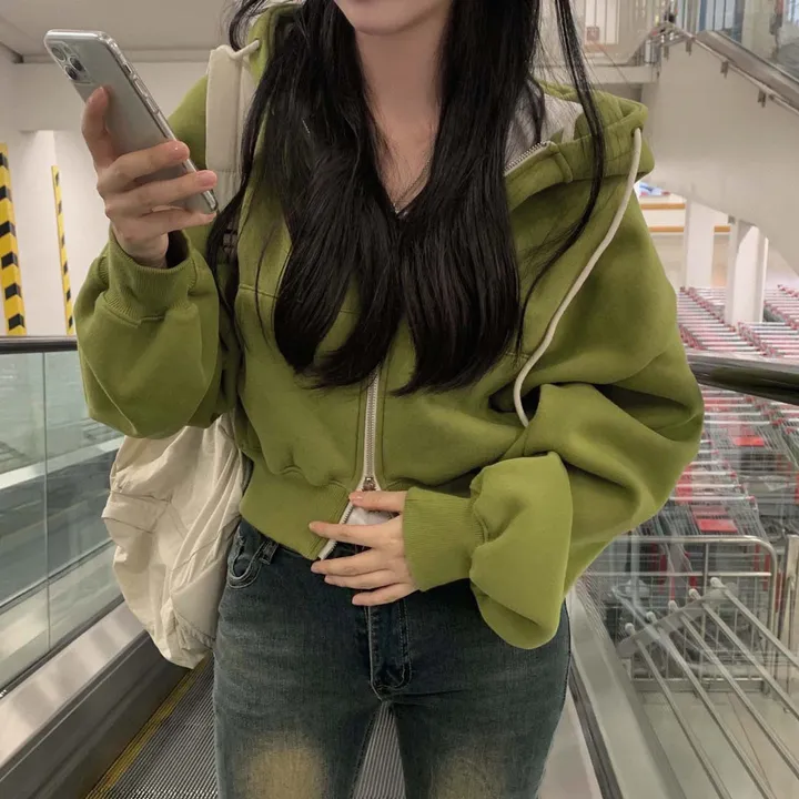 [완전인기✨/백염컬러 당일출고!] 자체제작 크치Made 꿈에 나온 핏, 투웨이 양기모 크롭 후드집업 ver 아우터 자켓 - zipup 상세 이미지 29