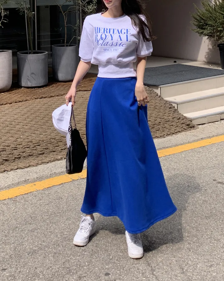 (자체제작/주문폭주~)헤리티지 맨투맨 롱 스커트 세트 상세 이미지 7