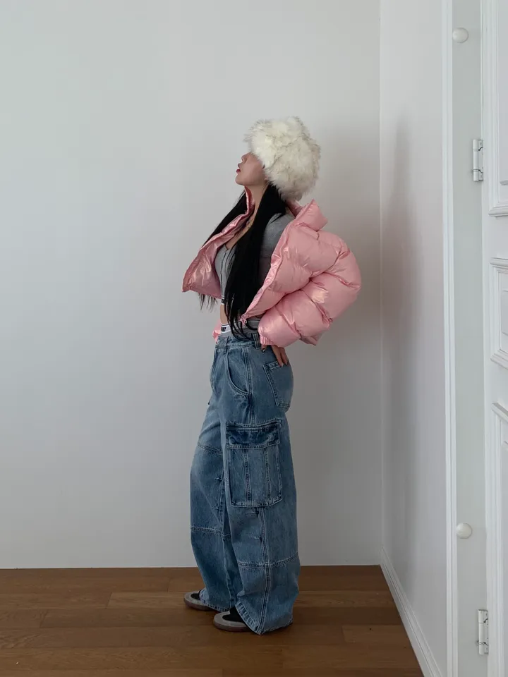 💗🤍전컬러당일발송🤍💗 크롭패딩 겨울신상 글로시패딩 유광패딩 숏패딩 스트링패딩 투웨이패딩 발레코어룩 y2k 크롭 숏 패딩 점퍼 상세 이미지 20
