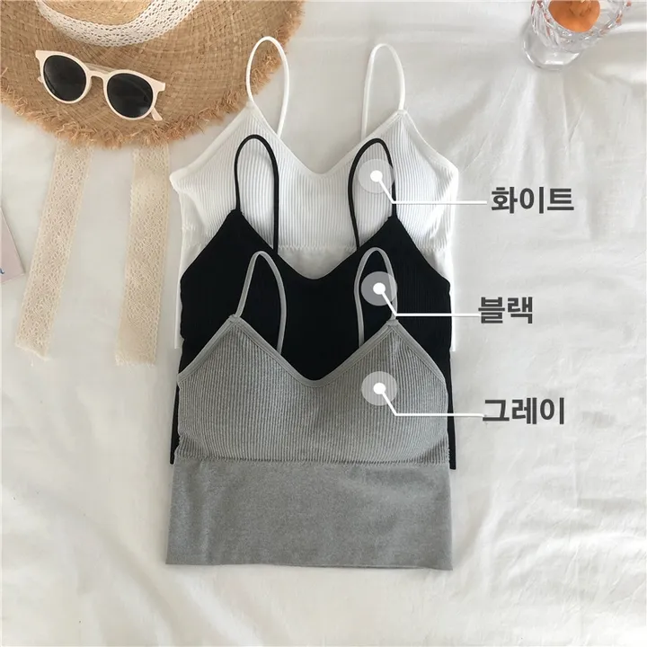 쫀쫀 골지 슬림 끈나시 브라탑 상세 이미지 7