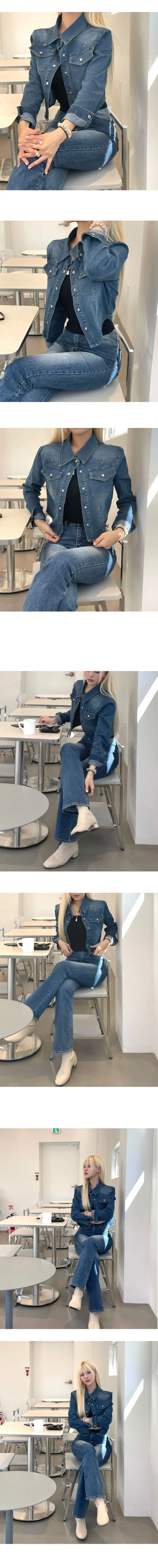 스판소재💙 슬림 포켓 라운드 크롭 청남방 [2color] 상세 이미지 10