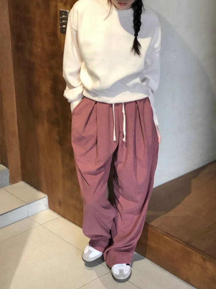 [데일리/*핏보장*] 코듀로이 골덴 핀턱 밴딩 팬츠 - 7colors (맞주름 허리 밴딩 와이드팬츠 롱다리핏 골반보장) 상세 이미지 63