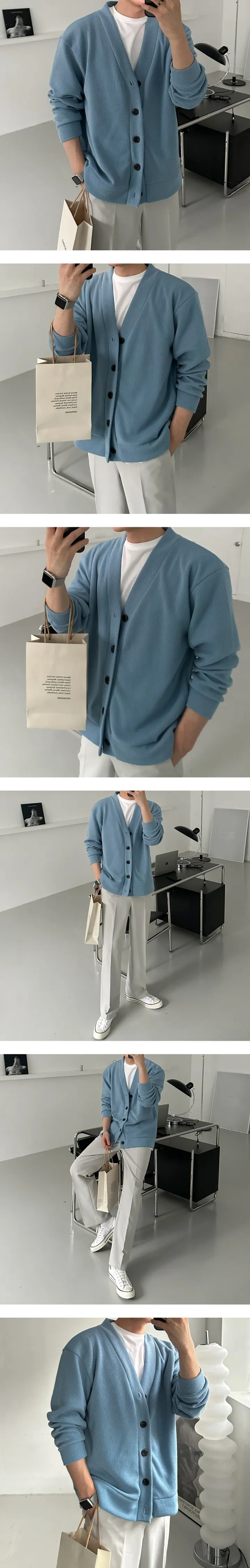 M-5XL 빅사이즈 남녀공용 오버핏 골지 가디건 (7color) 상세 이미지 8