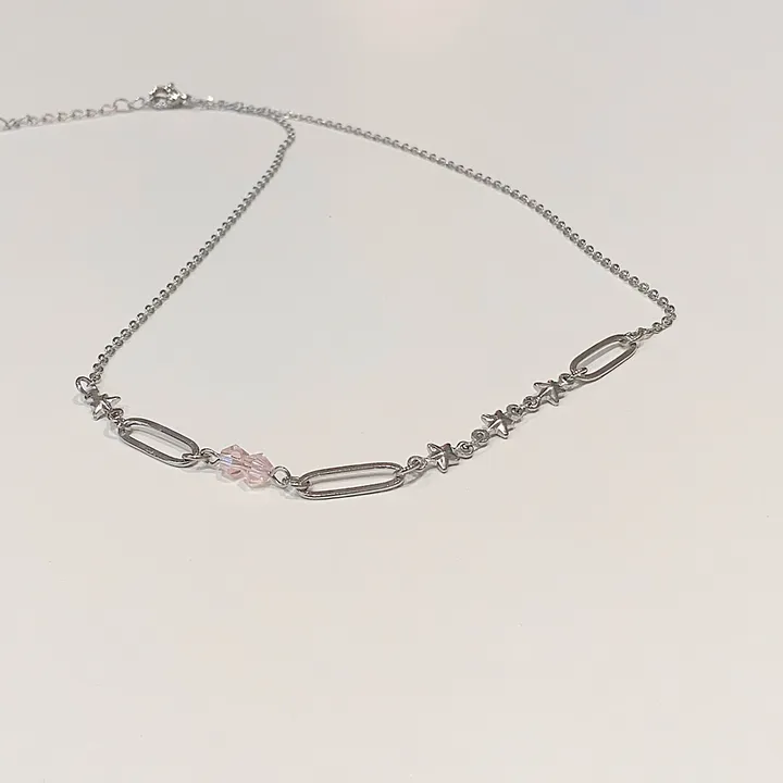 Twinkle Pink Necklace 핑크 비즈 데일리 별 목걸이 𓂃 ⊹  * 상세 이미지 13