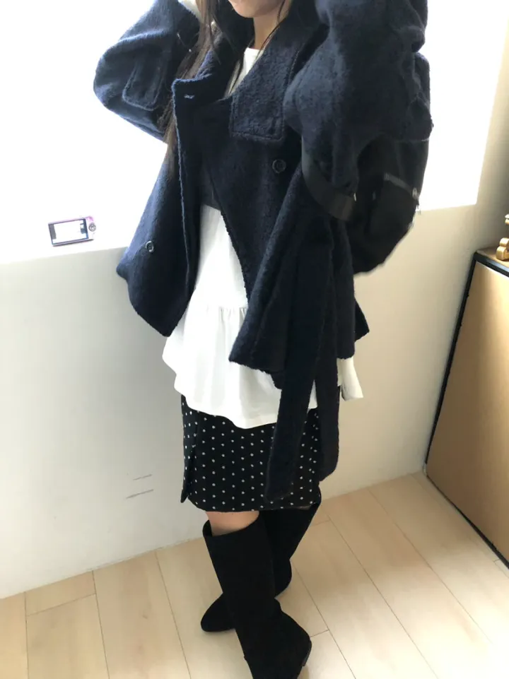 *아이당일*하이넥 더블 숏코트(2color) 상세 이미지 79