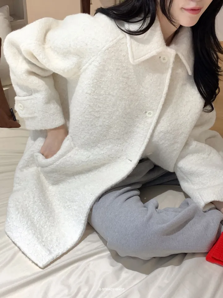[울코트/울40%/누빔] 코지 부클코트 하프코트 코트 (3colors) 상세 이미지 19