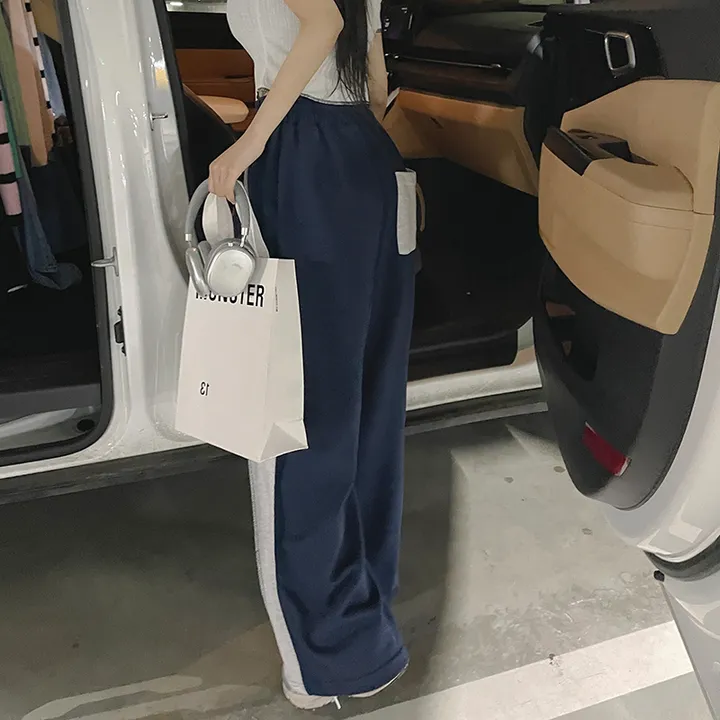 *7color*[롱다리핏/핏보장] 싸인 사이드 핀턱 배색 와이드팬츠 트레이닝 봄팬츠 백포켓 힙 트렌디 꾸안꾸 상세 이미지 16