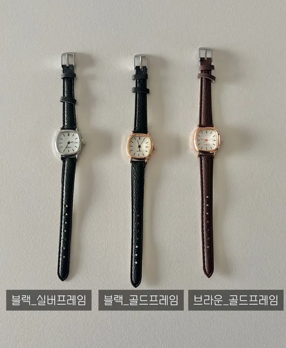 [약포함] 클래식 프레임 손목 시계 실버 골드 여성시계 상세 이미지 5
