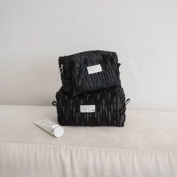 제이풀데이 handmade˚。⋆블랙스퀘어파우치 지퍼파우치 여행파우치 보부상파우치 검정파우치 방수파우치 메이크업파우치 화장품파우치 ...