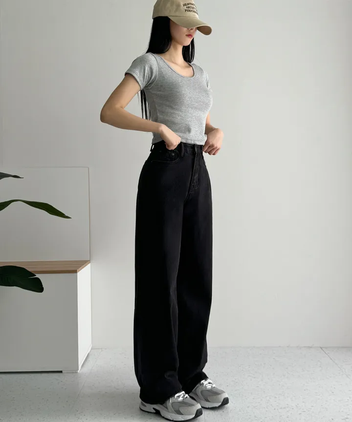 [3단기장/~2XL/6color/핫아이템]노수선와이드기획데님팬츠 상세 이미지 79