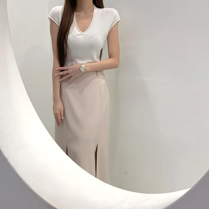 *한정수량원가 SALE* 국내 하이퀄리티 기본 수트 자켓 절개 슬릿 롱 스커트 하객룩 정장 오피스룩 투피스 세트 셋업 2color 상세 이미지 21