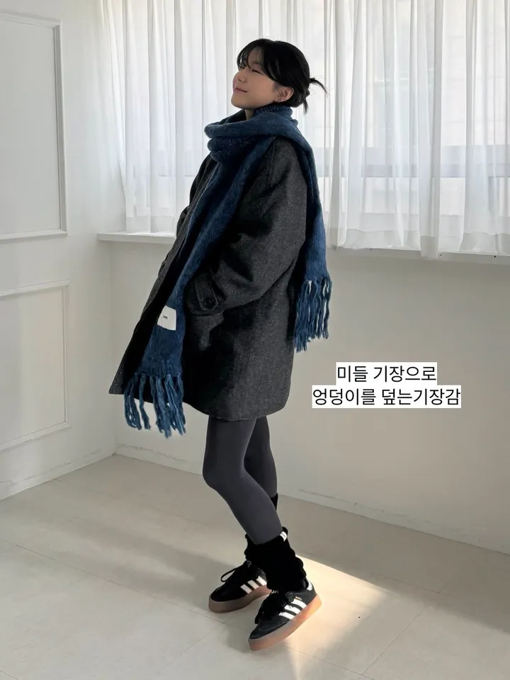 [겨울코트🖤/연말룩✨] 헤링본 울 누빔 코트 상세 이미지 16
