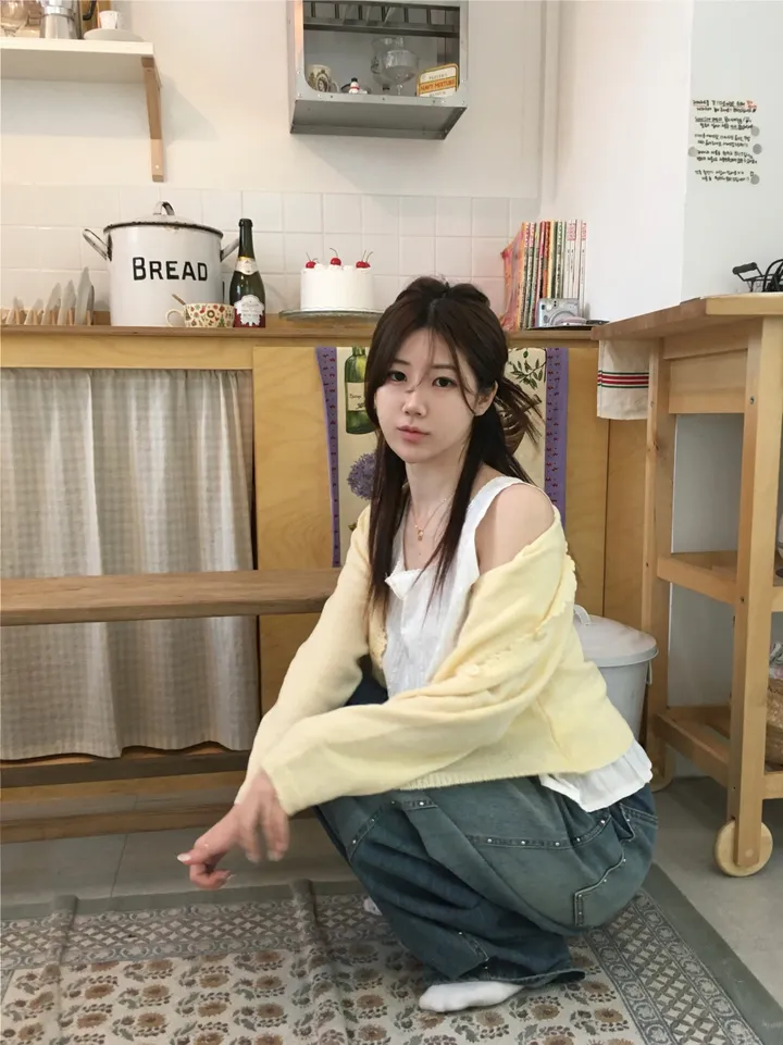 [봄신상💐](5colors/파스텔색감🌈🖍️) 레이어드 펀칭 라운드넥 니트 봄 가디건 cd 상세 이미지 146