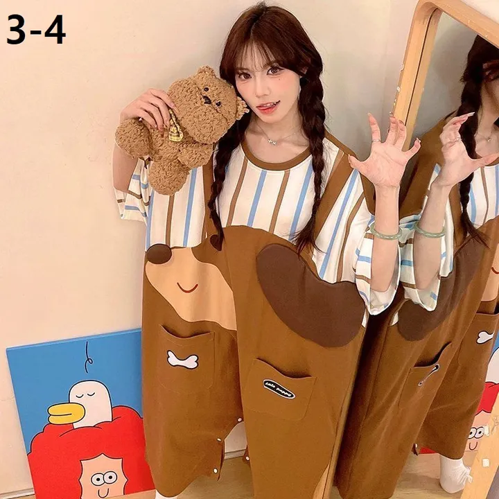 캐릭터 루즈핏 파자마/ 원피스 겸 점프슈트 홈웨어/잠옷/빅사이즈/M~2XL(40~100)KG/18COLOR/LBD1175 상세 이미지 5