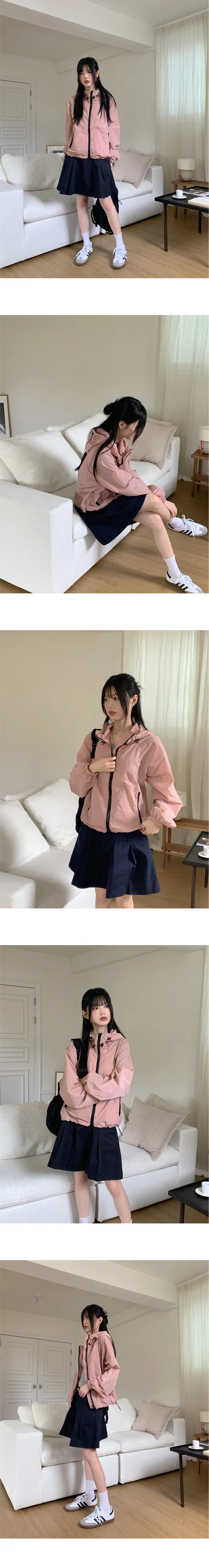 [6천장 판매/MADE] 밀런 고프코어 아노락 배색 나일론 스트링 점퍼 바람막이 집업 상세 이미지 12