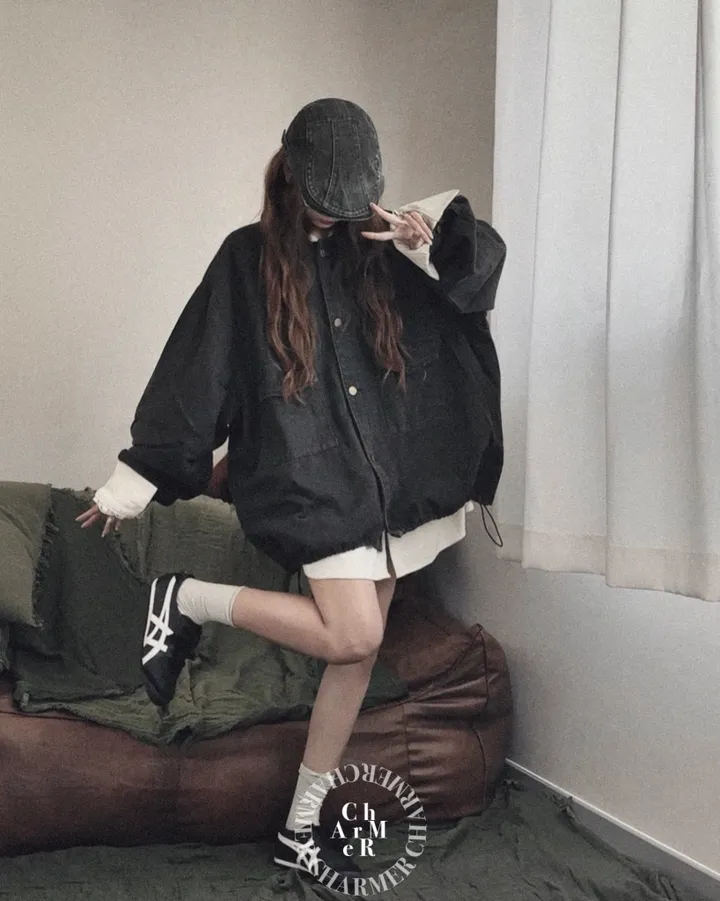 [3XL/300만뷰영상있음!]투포켓 오버핏 데님 자켓 상세 이미지 1