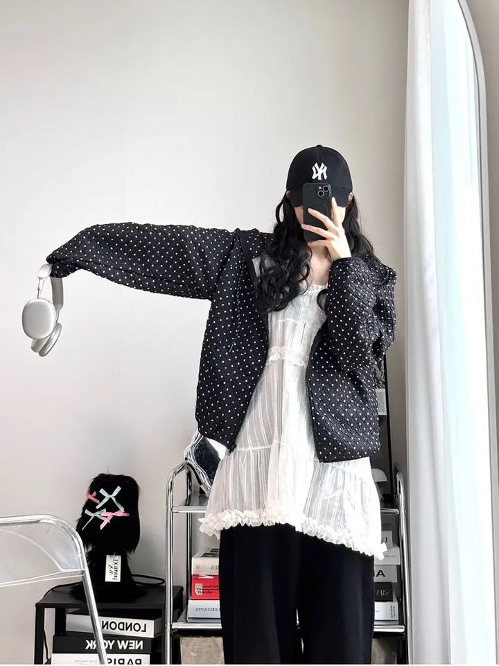 💝인기아우터💝주문폭주[봄아우터] 엔티JP 엠보 도트 후드 집업 /떙땡이/바람막이/봄/여름/아우터/얇은집업 - 2color 상세 이미지 34