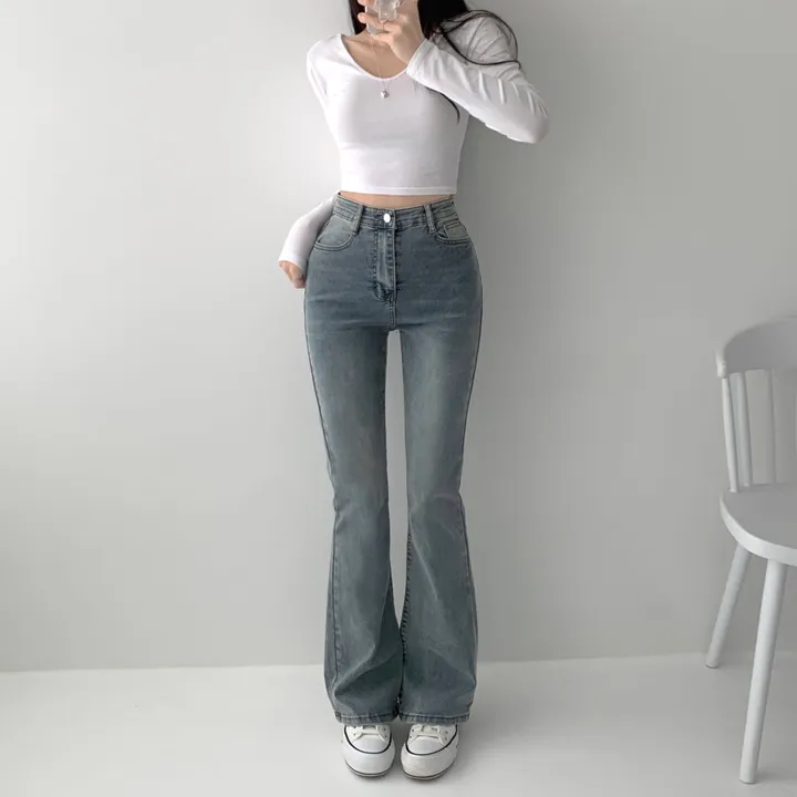 [인생핏🖤/기장선택/~XL] 모먼트 빈티지 스톤 워싱 하이웨스트 부츠컷 스판 데님 팬츠 키작녀 키큰녀 빅사이즈 청바지 상세 이미지 30