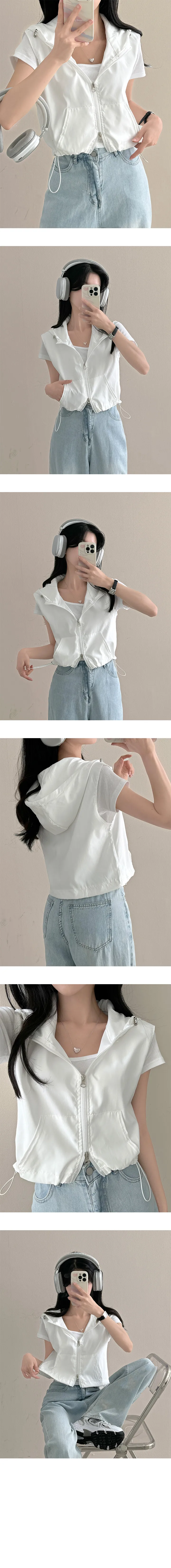 *묶음할인[바스락~/핏조절O] 투웨이 스트링 후드 아노락 조끼집업 상세 이미지 5