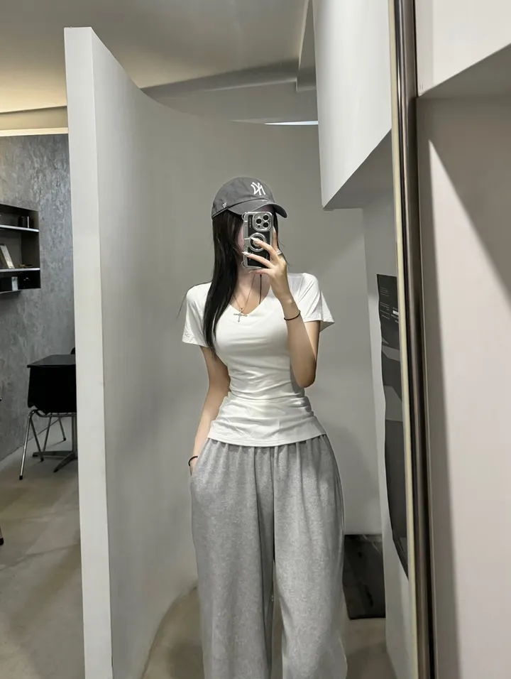 S,M,L [팔뚝살소멸!/레전드핏] 쫀득말라핏 브이넥 반팔티 상세 이미지 6