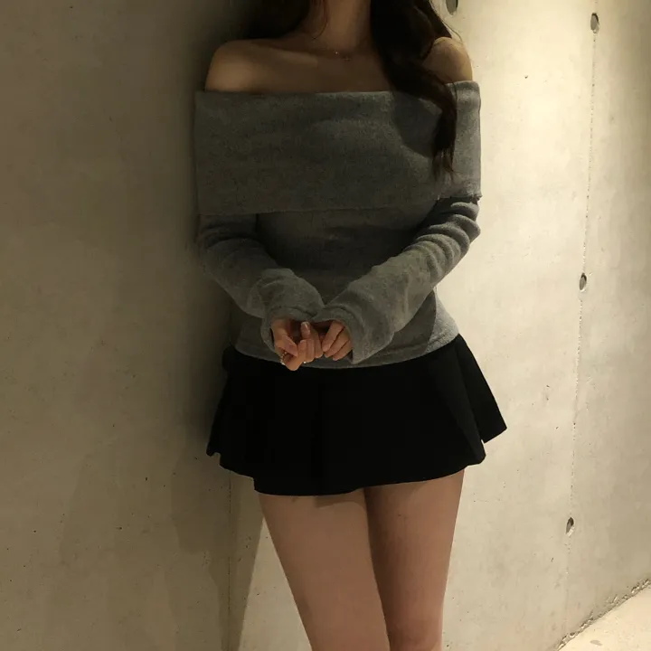 +특가할인✨ [봄신상/팔뚝살소멸핏] 기본충실! 로제 오프숄더 슬림 니트 긴팔 티셔츠 knit (*핏,컬러완벽 *흘러내림X) 상세 이미지 59