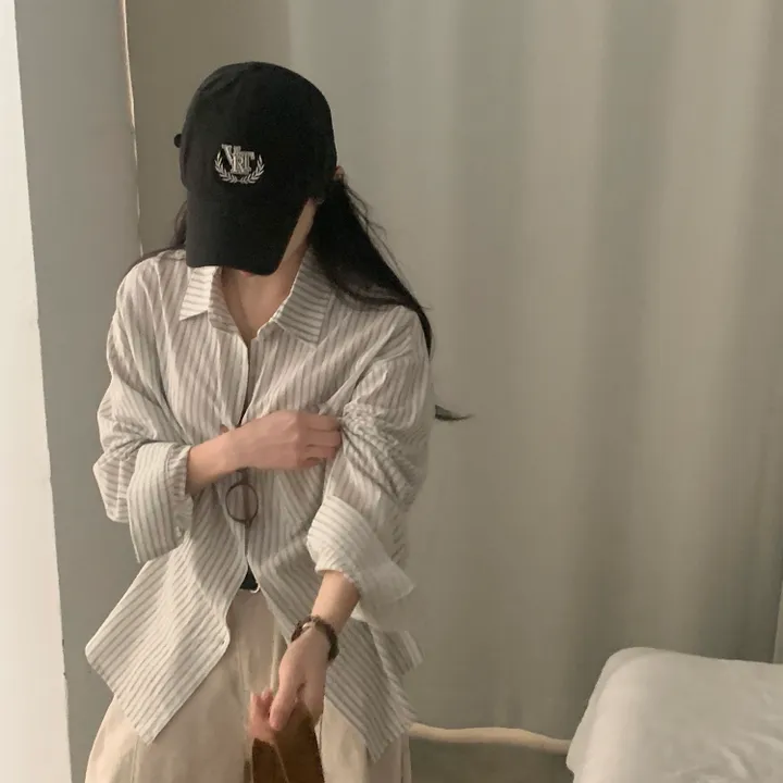 [한여름까지~/오버핏✨] 허니 스트라이프 코튼 포켓 오버핏 셔츠,남방 - 3color 상세 이미지 9