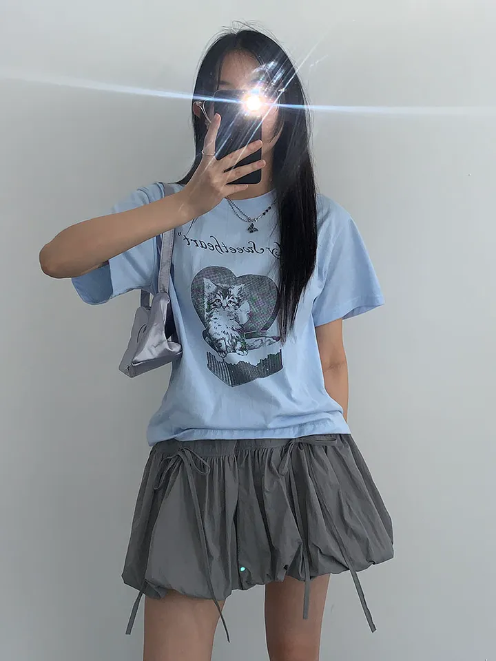 [속바지O/호박벌룬~펌킨 바스락나일론스커트! 가볍게입는 리본 포인트볼륨스커트] 벌룬리본나일론스커트 상세 이미지 46