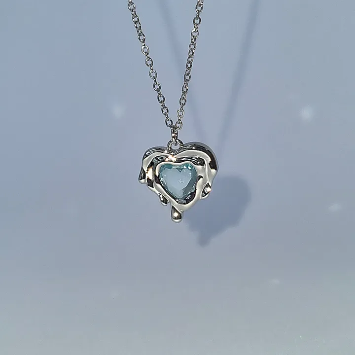 [✨️1000개돌파]녹아내리는 하트 목걸이/Melting heart necklace[써지컬체인]/2개이상구매시할인 상세 이미지 7