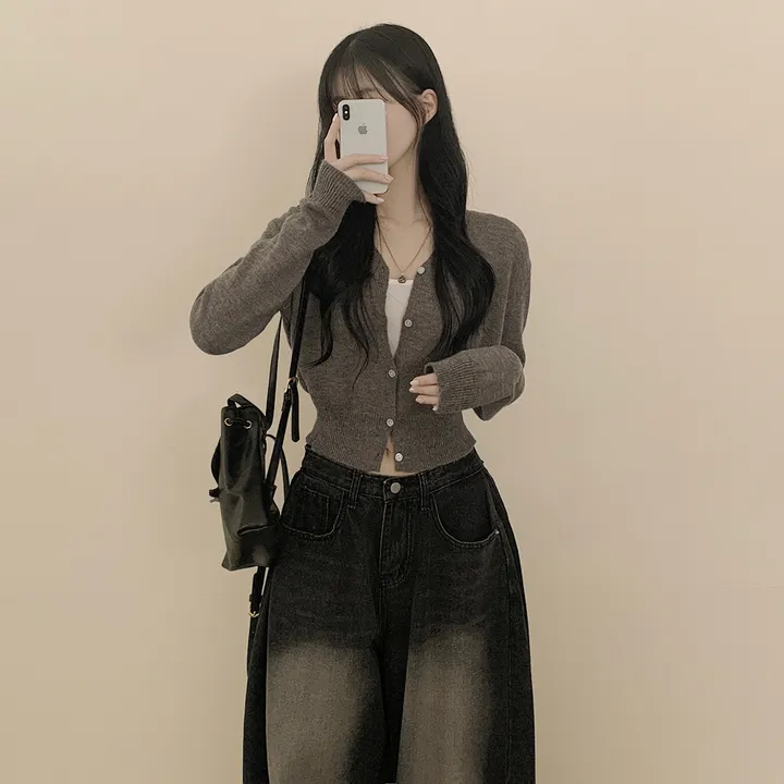 [울100✨허리잘록핏!] 크롭 브이넥 니트 파스텔 봄가디건 상세 이미지 21
