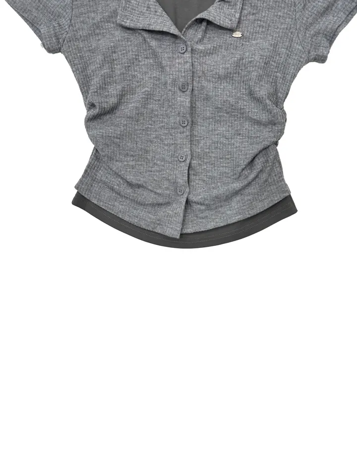 [25 SS신상🍀] Shirring Two Tone Layered Short NT 상세 이미지 27