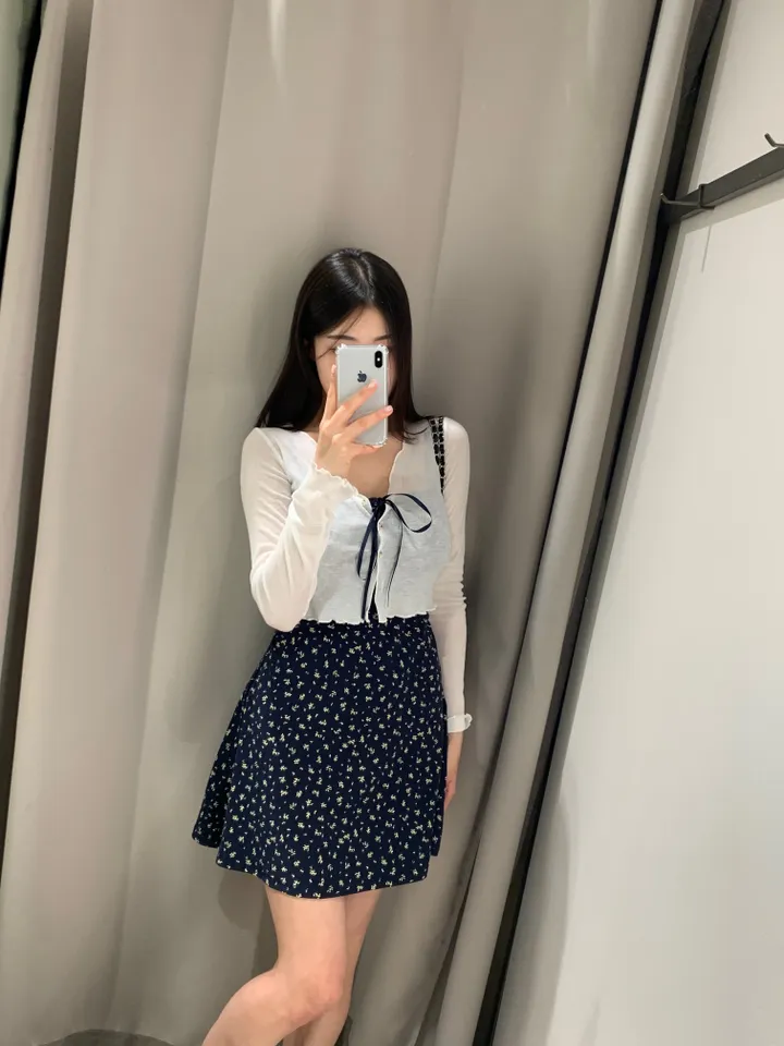 *고퀄/허얇골넓핏!* [실링set] 잔꽃 핀턱 A라인원피스 가디건 투피스세트 상세 이미지 11