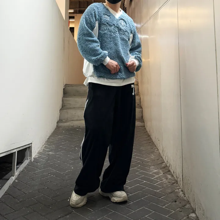[1+1할인]덤블 양털 밍크 후리스 자수 패치 블록코어 스트링 오버핏 브이넥 아노락 맨투맨 상세 이미지 146