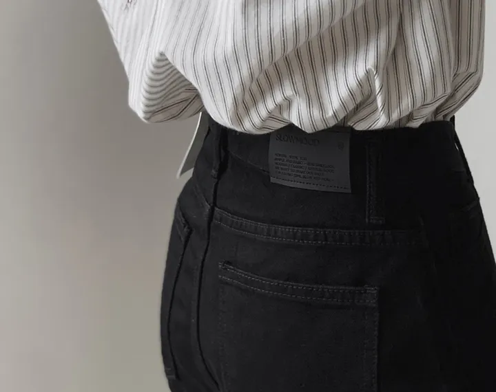 [🖤핏보장] 프리미엄 세미부츠컷 블랙진 (+베이직/롱ver) - 4 size (SLOWMADE/자체제작/부츠컷/인생데님/난스판/키작녀바지/블랙데님/사이즈세분화) 상세 이미지 4