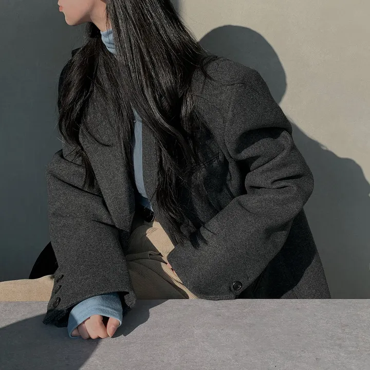 [wool100%/브랜드공정]  윈터 싱글 투버튼 카라 리얼 울 자켓 블레이저 - jk 상세 이미지 6