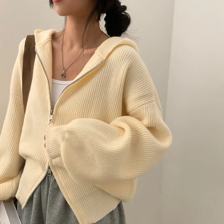 [후기보장✨/폭닥소재] 포근핏, 왕루즈핏 투웨이 니트 후드집업,점퍼 - 5color 상세 이미지 4