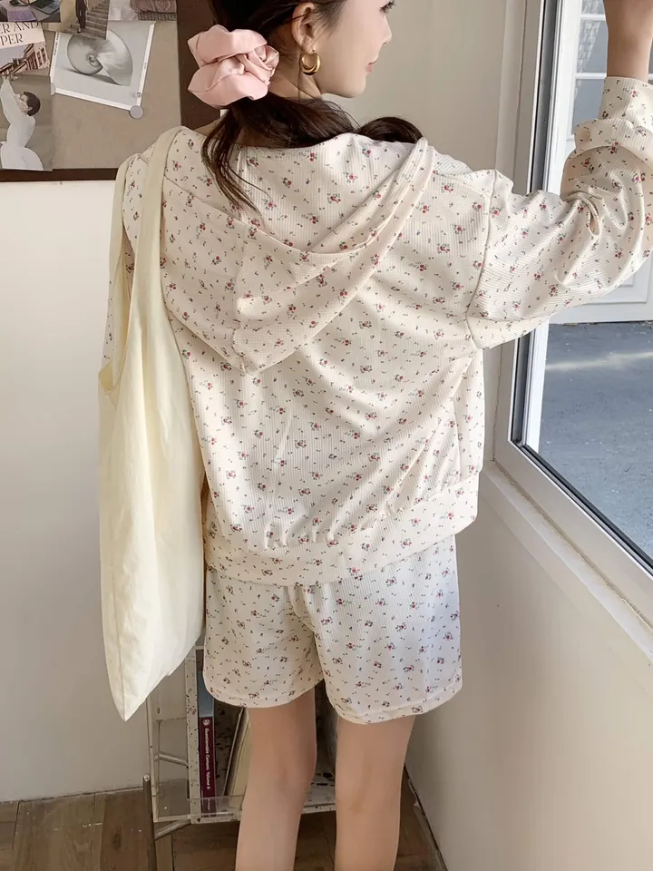당일발송💌[귀욤뿜뿜] 플라워 후드집업 바지세트 촌캉스 꽃놀이 봄신상 상세 이미지 9