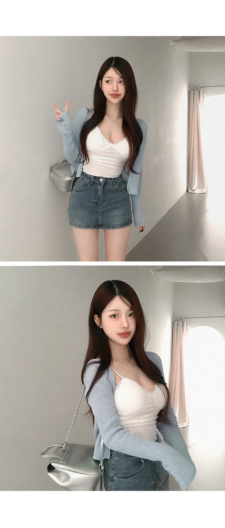 [단독진행🤍/완전착붙핏!!] 니버 하이웨스트 치마바지 바지안감 데님 미니 스커트 인생핏 초미니 봄데님 봄여름스커트 봄여름치마 봄옷 봄신상 상세 이미지 11