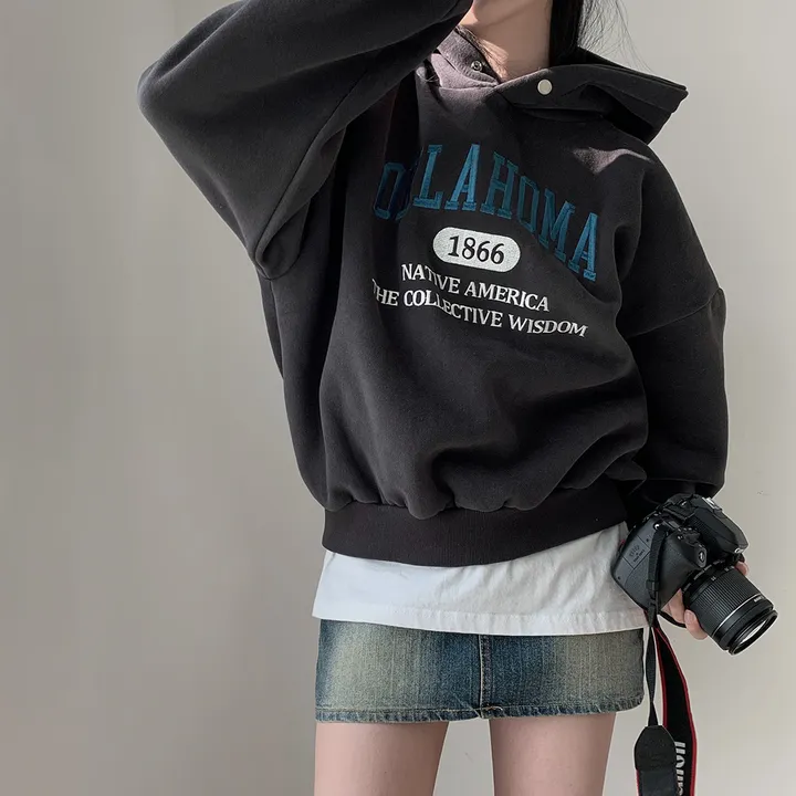 [대박핏보장✨/98%만족/진그레이 당일출고!] 자체제작 #크치Made 꿈에 나온 핏, 오클라호마 1866  양기모 맨투맨 긴팔 후드티 ; 5컬러 상세 이미지 94