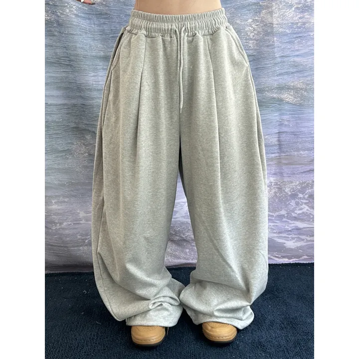 ❤️‍🔥기모선택│업그레이드 ver.│누적판매1,000 돌파 기념│4size!❤️‍🔥[UNISEX/기획특가]사이드 폴드 핀턱 스트링 루즈 와이드 벌룬 트레이닝 팬츠(2color) 상세 이미지 70